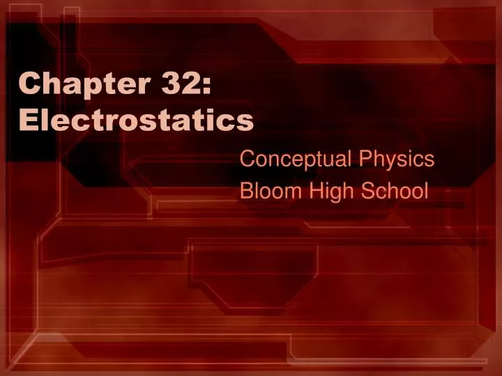 chapter 32 electrostatics
