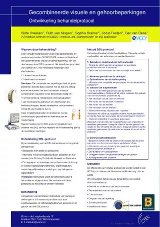 gecombineerde visuele en gehoorbeperkingen ontwikkeling behandelprotocol