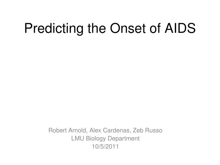 predicting the onset of aids