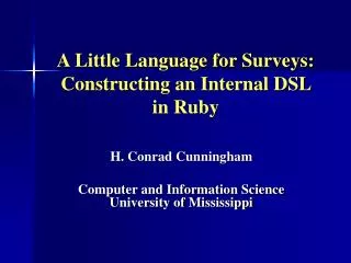 A Little Language for Surveys: Constructing an Internal DSL in Ruby