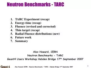 Neutron Benchmarks - TARC