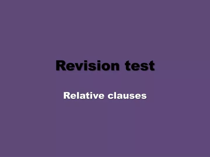 revision test