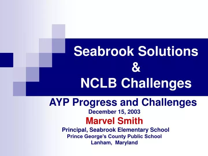 seabrook solutions nclb challenges