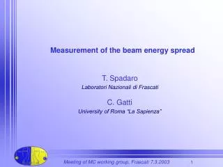 Measurement of the beam energy spread
