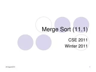 Merge Sort (11.1)