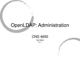 OpenLDAP: Administration