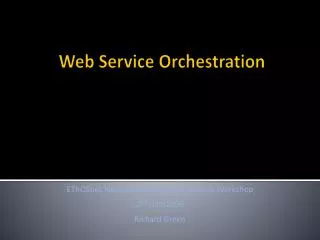 Web Service Orchestration