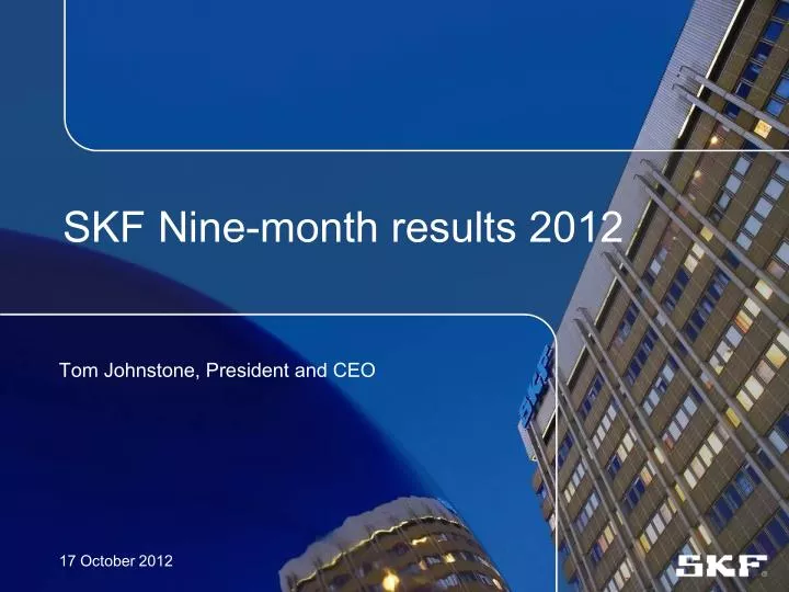skf nine month results 2012