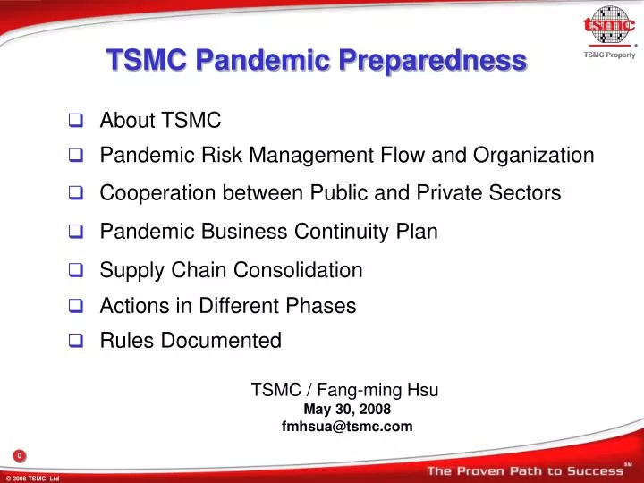 tsmc pandemic preparedness