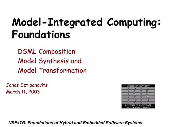 model integrated computing foundations