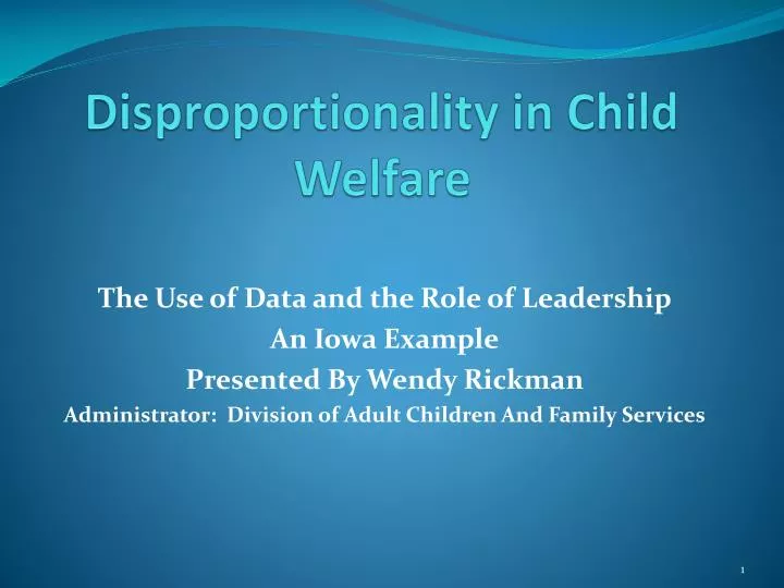 disproportionality in child welfare