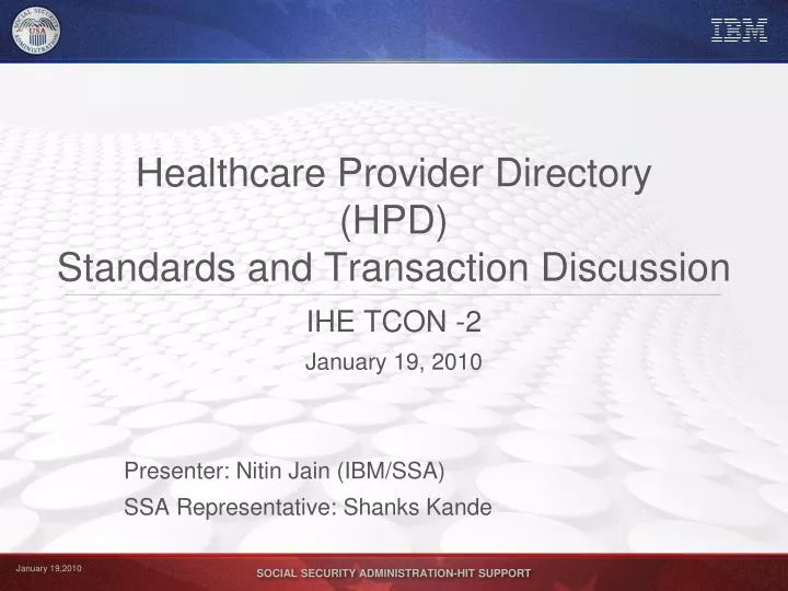 healthcare provider directory hpd standards and transaction discussion