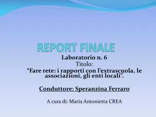 report finale