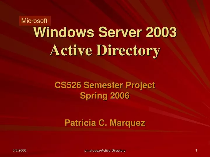 windows server 2003 active directory