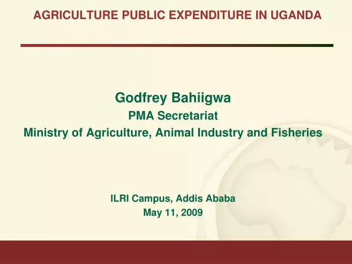 agriculture public expenditure in uganda