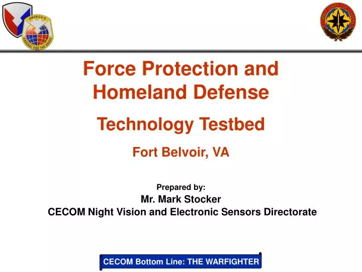 force protection and homeland defense technology testbed fort belvoir va