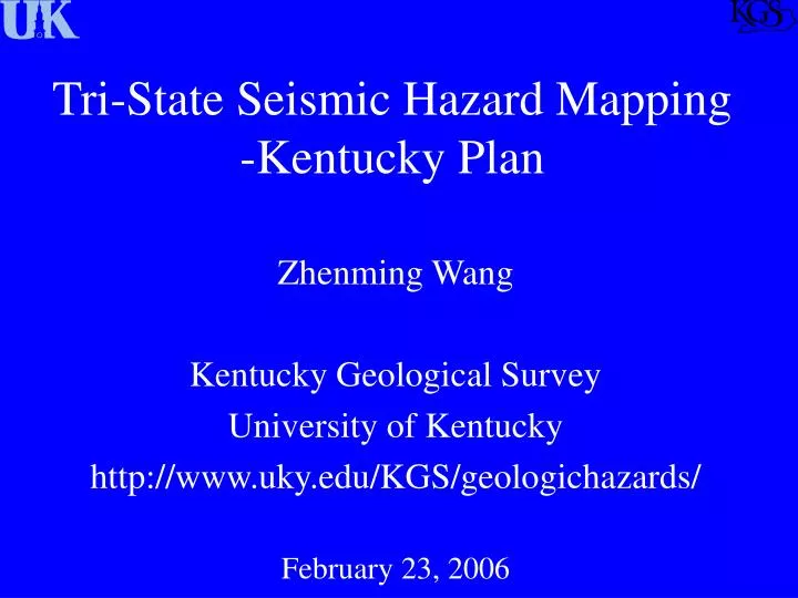 tri state seismic hazard mapping kentucky plan