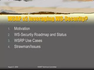WSRP v2 leveraging WS-Security?