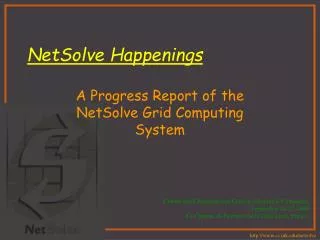 NetSolve Happenings