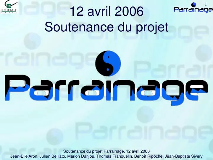 12 avril 2006 soutenance du projet