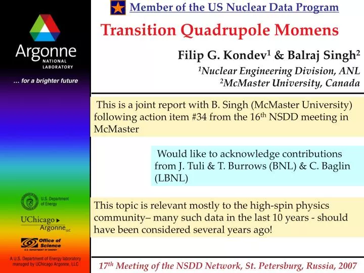 transition quadrupole momens