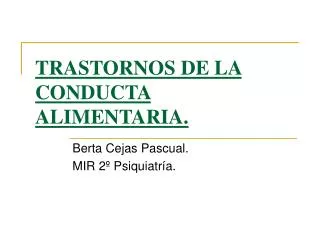 trastornos de la conducta alimentaria