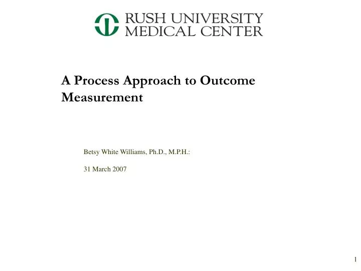 a process approach to outcome measurement
