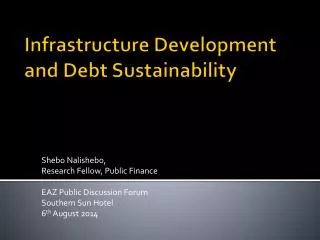 Infrastructure Development and Debt Sustainability
