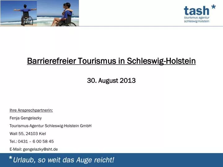 barrierefreier tourismus in schleswig holstein 30 august 2013