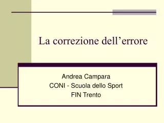 la correzione dell errore