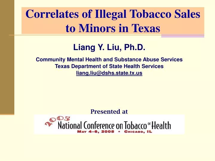correlates of illegal tobacco sales to minors in texas