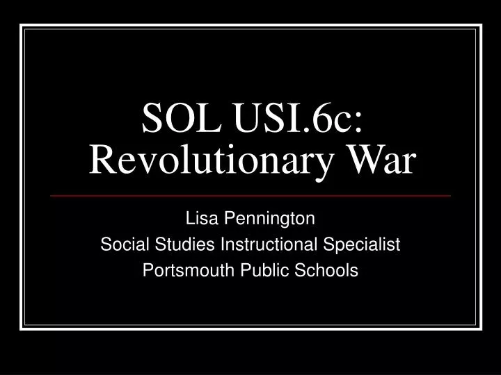 sol usi 6c revolutionary war