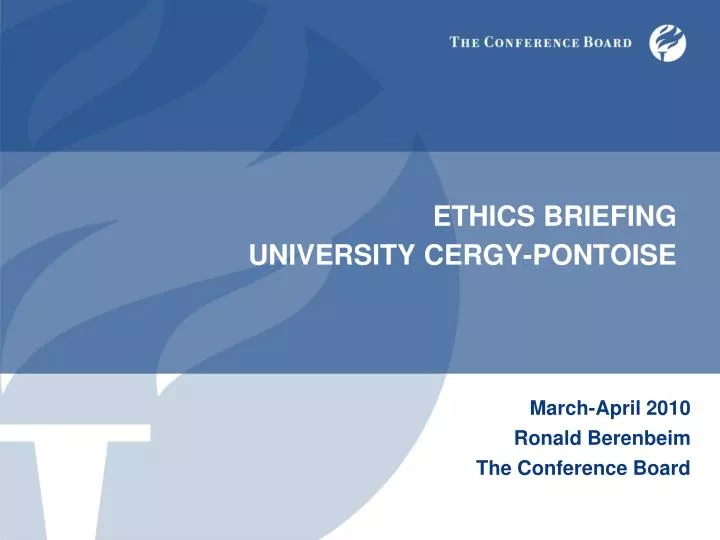 ethics briefing university cergy pontoise