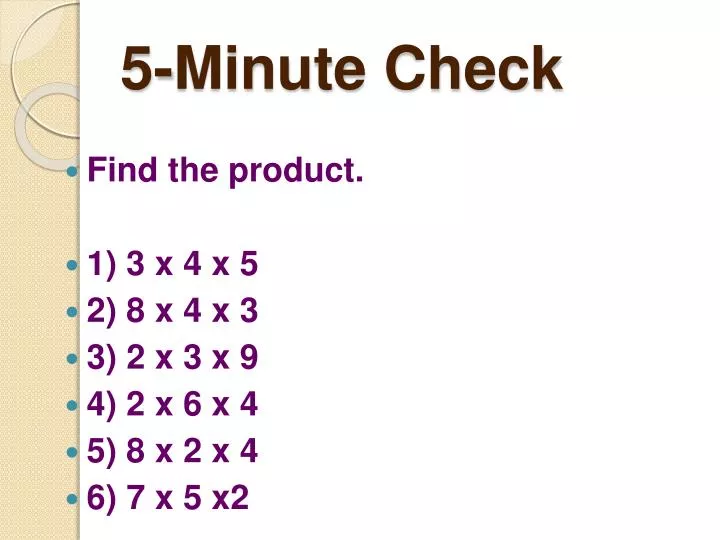 5 minute check