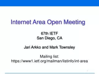 Internet Area Open Meeting