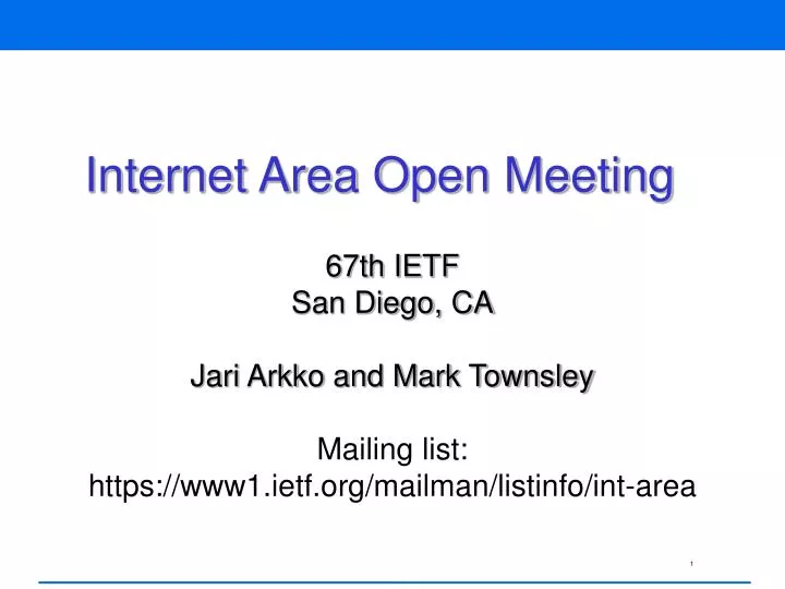 internet area open meeting