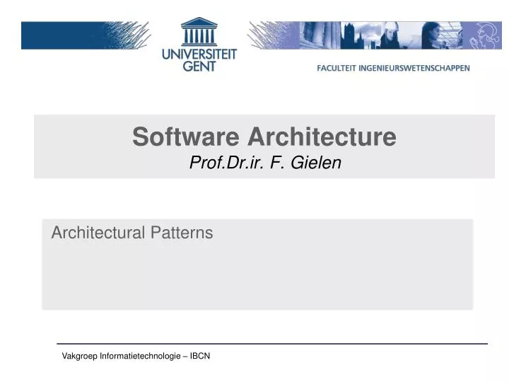 software architecture prof dr ir f gielen