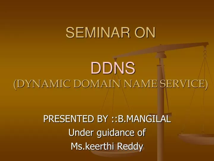 seminar on ddns dynamic domain name service