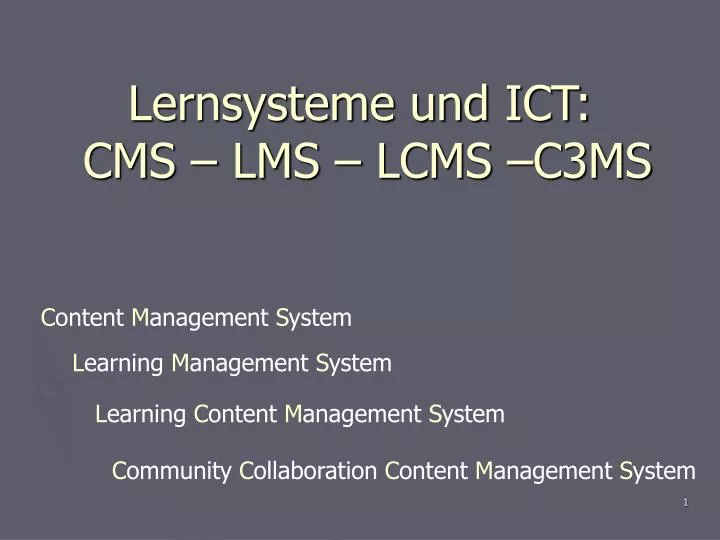 lernsysteme und ict cms lms lcms c3ms