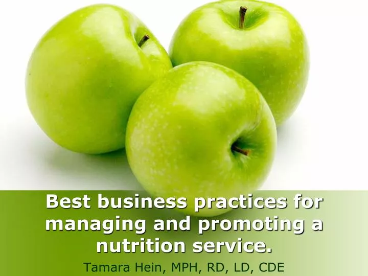 best business practices for managing and promoting a nutrition service