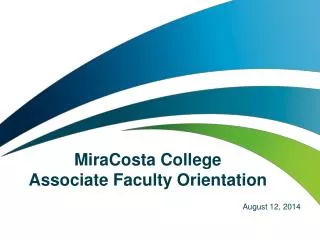 MiraCosta College Associate Faculty Orientation
