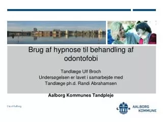 brug af hypnose til behandling af odontofobi