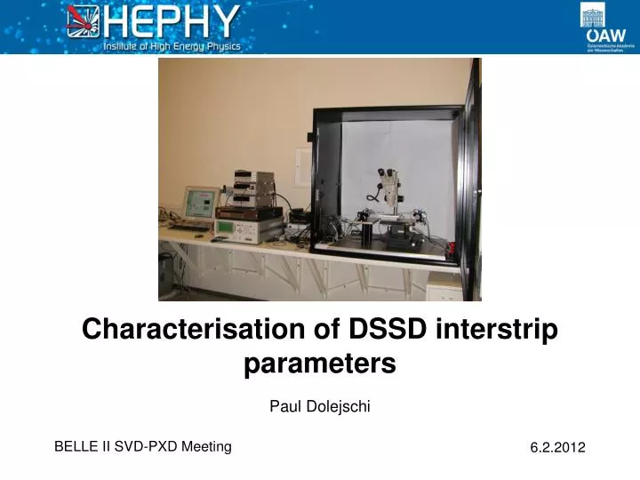 characterisation of dssd interstrip parameters