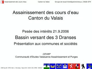 assainissement des cours d eau canton du valais