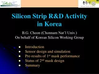 Silicon Strip R&amp;D Activity in Korea