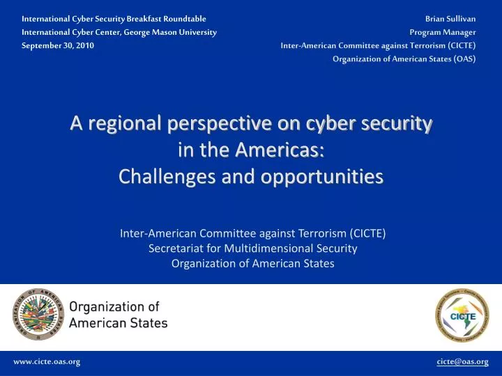 a regional perspective on cyber security in the americas challenges and opportunities