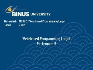 Web-based Programming Lanjut Pertemuan 5