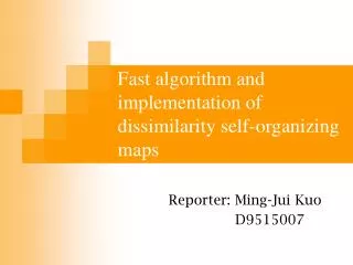 Fast algorithm and implementation of dissimilarity self-organizing maps