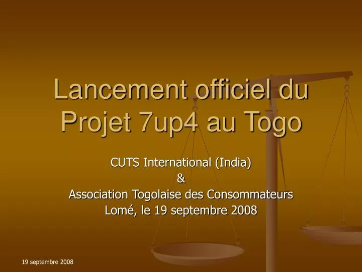 lancement officiel du projet 7up4 au togo