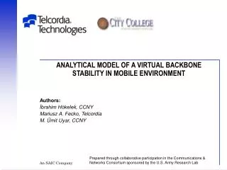 ANALYTICAL MODEL OF A VIRTUAL BACKBONE STABILITY IN MOBILE ENVIRONMENT